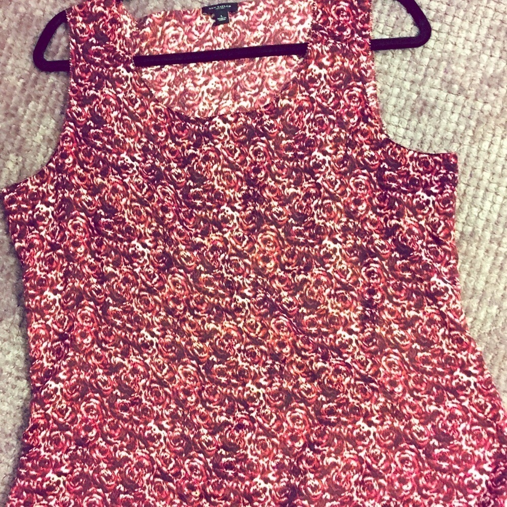 100% Silk Rose Swirls Tank